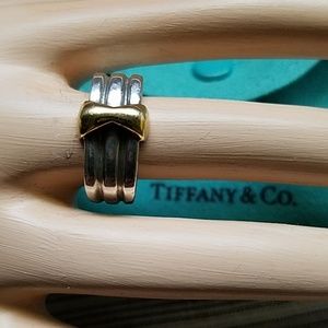 Tiffany & Co. Silver & Gold Bow ring